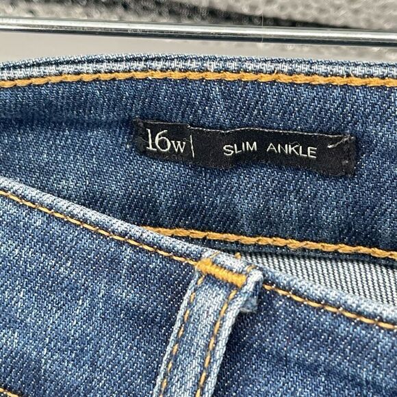 Talbots Women’s Medium Wash Flawless Five-Pocket Slim Ankle Denim Jeans Size 16W - Picture 9 of 15